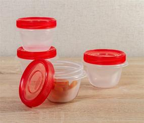 img 3 attached to 🍲 Контейнеры для хранения еды Rubbermaid TakeAlongs Twist & Seal на 1,2 чашки, цвет Чили - набор из 4 штук