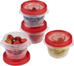 img 1 attached to 🍲 Контейнеры для хранения еды Rubbermaid TakeAlongs Twist & Seal на 1,2 чашки, цвет Чили - набор из 4 штук