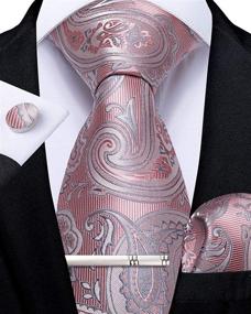 img 3 attached to 👔 Paisley Necktie Pocket Square Set by DiBanGu: Enhance Your Men's Accessory Collection with Ties, Cummerbunds & Pocket Squares