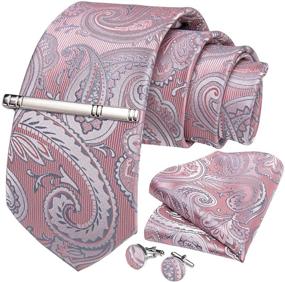 img 4 attached to 👔 Paisley Necktie Pocket Square Set by DiBanGu: Enhance Your Men's Accessory Collection with Ties, Cummerbunds & Pocket Squares