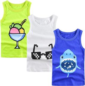 img 4 attached to ZukoCert 3-Pack Toddler Boys Tank 👕 Tops Kids' Youth T-Shirt Cotton Kids Undershirt Set