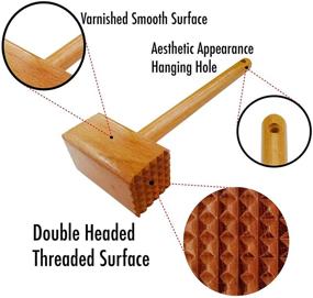 img 1 attached to Premium Quality Hardwood Tenderizer Mallet Kitchen & Dining