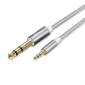 img 4 attached to QING CAOQING 1/8 to 1/4 TRS Cable 6ft: Premium Nylon Braided 3.5mm to 6.35mm Stereo Audio Cable for Professional Use