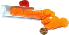 img 4 attached to 50-Piece Tube of 7/8in Orange Mini Poker Chips