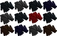 🧤 cozy winter stretchy wholesale assorted fingerless gloves - stay warm in style! logo