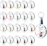 🔑 acrylic transparent circle discs: keychain blanks with silver tassel pendant for diy crafts (12 pack) logo