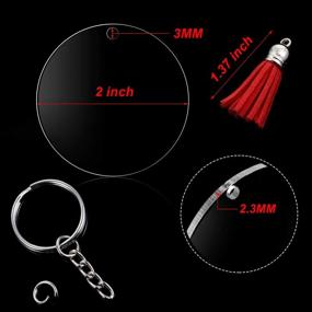 img 3 attached to 🔑 Acrylic Transparent Circle Discs: Keychain Blanks with Silver Tassel Pendant for DIY Crafts (12 pack)