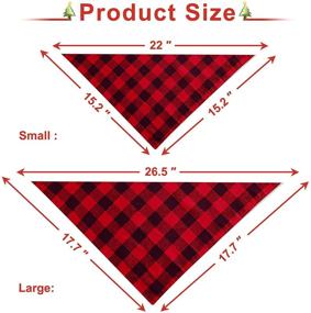 img 2 attached to 🐶 Malier 2 Pack Dog Bandana Set: Christmas Classic Plaid Triangle Bibs for Pets - Perfect Accessories for Dogs, Cats & More!