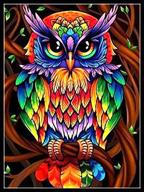 🦉 gieaao 5d diamond painting kit owl: unleash your creativity with stunning diamond art - perfect for home decor! logo