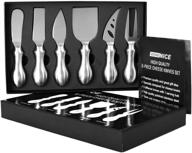 🧀 wonenice 6-piece cheese knives set - complete stainless steel cheese knife collection, perfect gifts for birthday, parties, wedding, bridal shower, housewarming, thanksgiving, christmas logo