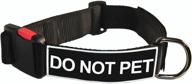 🐶 dean and tyler black nylon dog collar with do not pet patches - small size - fits neck 18-inch to 21-inch logo