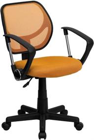 img 2 attached to 🪑 Optimize your Office with the Swivel Task Office Chair: Low Back, Orange Mesh, with Arms by Flash Furniture