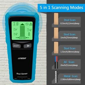 img 3 attached to 🏗️ Multi-Function Stud Finder Wall Scanner with LCD Display & Sound Warning: 5-in-1 Center Finding Stud Detector for Wood, Metal, Studs, and Live AC Wires