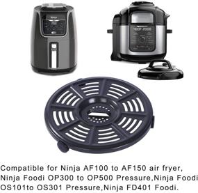 img 3 attached to 8.2-Inch Ninja Air Fryer Crisper Plate - High-Quality Replacement, Grill Pan & Accessories for Ninja FD401 Foodi Pressure, Non-Stick Fry Pan, Dishwasher Safe