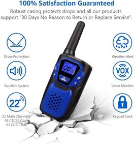 img 1 attached to Long Range Rechargeable Two Way Radios for Adults - Easy to Use Handheld Walkie Talkies with NOAA for Hiking and Camping