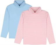 jiahong long sleeve turtleneck for girls 3-12years: stylish stripe design in xs size logo