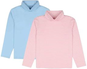 img 4 attached to JIAHONG Long Sleeve Turtleneck for Girls 3-12Years: Stylish Stripe Design in XS Size