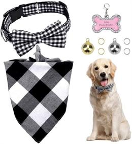 img 4 attached to Classic Adjustable Triangle Kerchief Black White