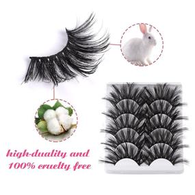 img 1 attached to 👁️ Wtvane 3D Faux Mink Eyelashes Bulk Pack – Long Dramatic False Eyelashes for Bold Makeup – 5 Pairs Fluffy Fake Lashes