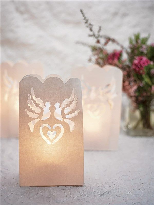 CleverDelights cleverdelights white luminary bags - 50 pack - wedding  christmas holiday luminaria