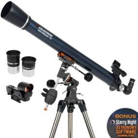 img 3 attached to 🔭 Celestron - AstroMaster 70EQ Refractor Telescope: Perfect Choice for Beginner Stargazers - With Fully-Coated Glass Optics, Adjustable-Height Tripod, and BONUS Astronomy Software Package