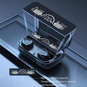 img 3 attached to 🎧 Wireless Earbuds 5.1: Auto Pairing Bluetooth Headphones with HiFi Stereo & LED Display Charging Case