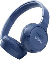 blue jbl tune 660nc wireless on-ear headphones with active noise cancellation for enhanced audio experience logo