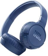 синие jbl tune 660nc беспроводные наушники с активным шумоподавлением для улучшенного звукового опыта. логотип