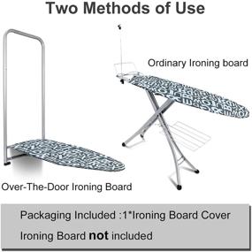 img 3 attached to 🧺 14x42 Heat-Resistant Metallic Over-The-Door Ironing Board Cover | Durable, Thicken Felt Material Padding | Elastic Cord | Letter Size