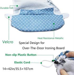 img 1 attached to 🧺 14x42 Heat-Resistant Metallic Over-The-Door Ironing Board Cover | Durable, Thicken Felt Material Padding | Elastic Cord | Letter Size