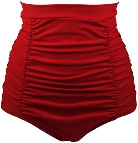 img 4 attached to COCOSHIP Womens Solids Waisted Tankinis Women's Clothing and Swimsuits & Cover Ups