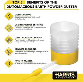 img 2 attached to 🔍 Dust with Precision: HARRIS Diatomaceous Earth Powder Duster - 6 Inch Extension Nozzle