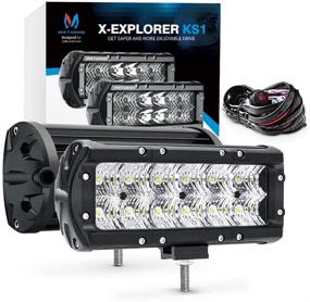 img 4 attached to MICTUNING 2-Pack X-Explorer KS1 7 Inch LED Light Bar - Innovative STP Reflectors, 36W, 2773LM, Off-Road Combo Work Light with Wiring Harness, Bottom Brackets, Patent Pending