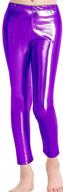 👖 girls' footless leggings in loxdonz liquid metallic - a stunning clothing choice logo