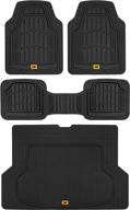 🚘 caterpillar toughride heavy-duty rubber floor mats & cargo trunk liner - black, odorless, trim to fit, all-weather deep dish automotive mats for car suv van sedan - total dirt protection логотип