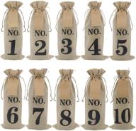 🍷 burlap wine bags with tags for blind tasting: hrx package 10pcs hessian cloth gift bags for christmas wedding party decoration логотип