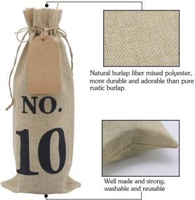 img 2 attached to 🍷 Burlap Wine Bags with Tags for Blind Tasting: HRX Package 10pcs Hessian Cloth Gift Bags for Christmas Wedding Party Decoration