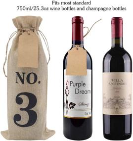 img 3 attached to 🍷 Burlap Wine Bags with Tags for Blind Tasting: HRX Package 10pcs Hessian Cloth Gift Bags for Christmas Wedding Party Decoration