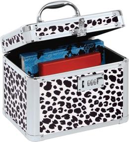 img 4 attached to Secure Your Valuables with the Vaultz Combination Lock Box - 7.25 x 10 x 7.75 Inch Safe Boxes in Stylish Black and White Leopard Print