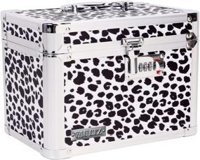 img 3 attached to Secure Your Valuables with the Vaultz Combination Lock Box - 7.25 x 10 x 7.75 Inch Safe Boxes in Stylish Black and White Leopard Print