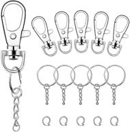 🔗 100 pcs swivel snap hook and key rings with chain and jump rings combo for diy keychain lanyard crafts (50 pcs snap hooks + 50 pcs keychain rings) logo