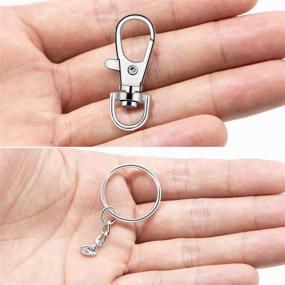 img 1 attached to 🔗 100 Pcs Swivel Snap Hook and Key Rings with Chain and Jump Rings Combo for DIY Keychain Lanyard Crafts (50 Pcs Snap Hooks + 50 Pcs Keychain Rings)