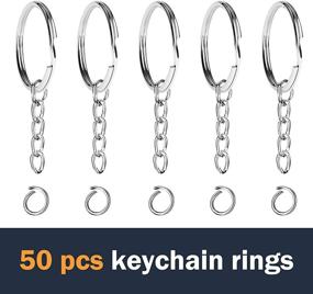 img 2 attached to 🔗 100 Pcs Swivel Snap Hook and Key Rings with Chain and Jump Rings Combo for DIY Keychain Lanyard Crafts (50 Pcs Snap Hooks + 50 Pcs Keychain Rings)