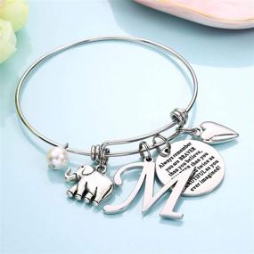 img 3 attached to 🐘 Ursteel Elephant Gifts for Women and Girls: Dainty Initial Elephant Charm Bracelets for Friends, Moms, and Daughters - Perfect Birthday and Inspirational Jewelry Options