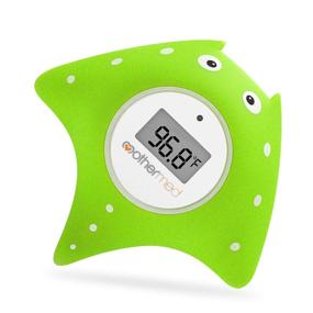 img 4 attached to 🐠 Mothermed Baby Bath Thermometer: Green Fish Floating Bath Toy with Fahrenheit-Only Safety Temperature Readings