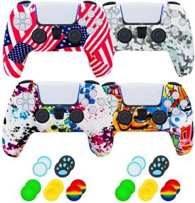 img 4 attached to Silicone Playstation DualSense Controller 4PC Camouflage1