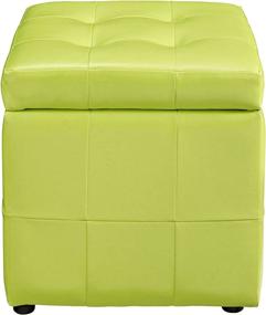 img 2 attached to 🪑 Modway Volt Square Light Green Faux Leather Tufted Storage Ottoman Cube