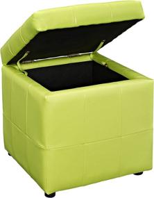 img 1 attached to 🪑 Modway Volt Square Light Green Faux Leather Tufted Storage Ottoman Cube