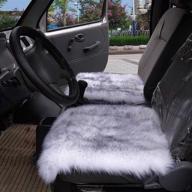 🐑 gracefur gray tip natural sheepskin car seat cushion cover - winter warm luxury long wool seat covers for car, office chair and armchair - universal fit - 1 piece logo