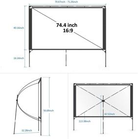 img 3 attached to 🎥 Foldable Portable Outdoor Projector Screen by Vamvo - 80 Inch, Setup Stand, Transportable Full Set Bag for Camping and Recreational Events